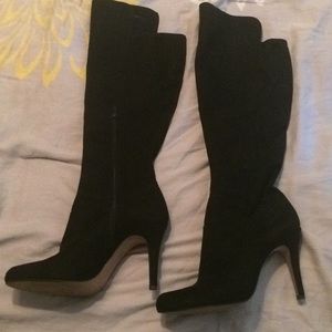 Women’s Suede black knee high boots